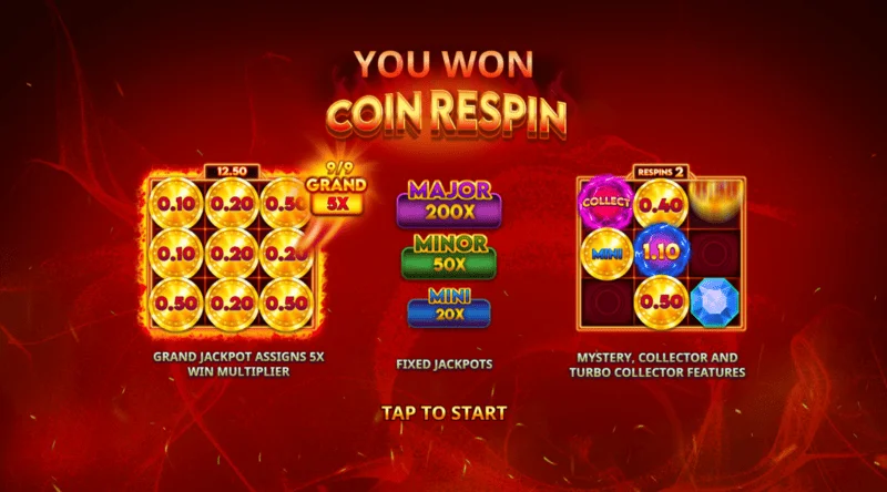 Blazing Coins Deluxe επανάληψη γύρου νομίσματος