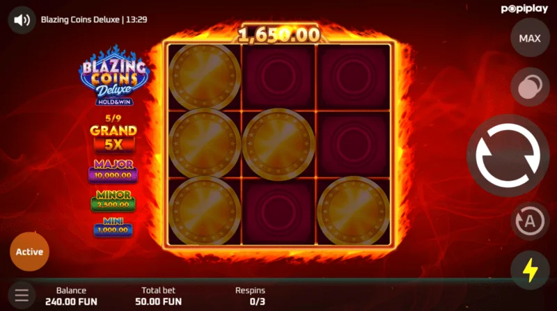 Blazing Coins Deluxe επανάληψη οθόνης παιχνιδιού